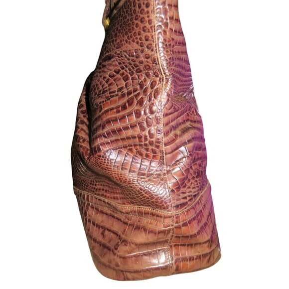 Brahmin Truffle Melbourne Collection Medium Asher Croc Leather Tote C80151TF - Picture 4 of 14